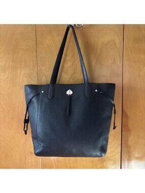 Kate Spade New York Marti Large Black Leather Tote Shoulder Bag